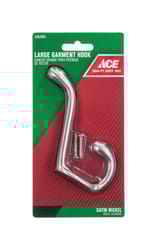 Ace 3-1/2 in. L Satin Nickel Silver Metal Large Garment Hook 1 pk