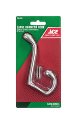 Ace 3-1/2 in. L Satin Nickel Silver Metal Large Garment Hook 1 pk