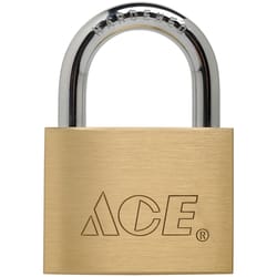 Ace 1-7/8 in. W X 2-3/4 in. L Brass Double Locking Padlock 1 pk