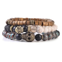 Mad Man Mens Griffin Tribal Multicolored Bracelet Alloy/Stone