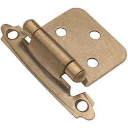 Hickory Hardware 1.94 in. W X 2.63 in. L Antique Brass Steel Self-Closing Hinge 2 pk