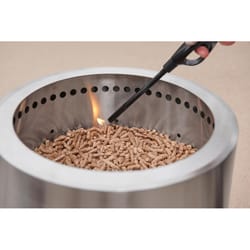 HY-C Flame Genie 13.5 in. W Stainless Steel Modern Round Wood Pellets Fire Pit