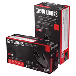 Gloveworks Nitrile Disposable Gloves Small Black Powder Free 100 pk