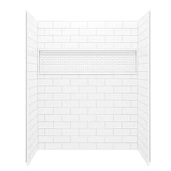 Bootz 30 in. H X 74 in. W X 60 in. L White Shower Surround