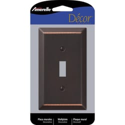 Amerelle Century Aged Bronze 1 gang Stamped Steel Toggle Wall Plate 1 pk