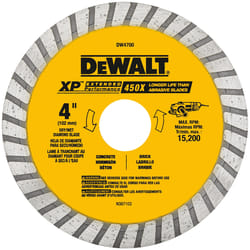 DeWalt 4 in. D X 7/8 in. XP Extended Performance Diamond Masonry Blade 1 pk