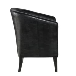 Linon Home Decor Black Vinyl Manson Chair