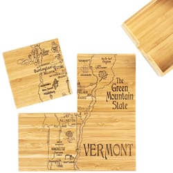 Totally Bamboo Black/Natural Bamboo Coaster Puzzle Set