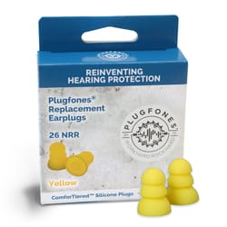 Plugfones ComforTiered 27 dB Silicone Replacement Tip Replacement Ear Plugs Yellow 5 pair
