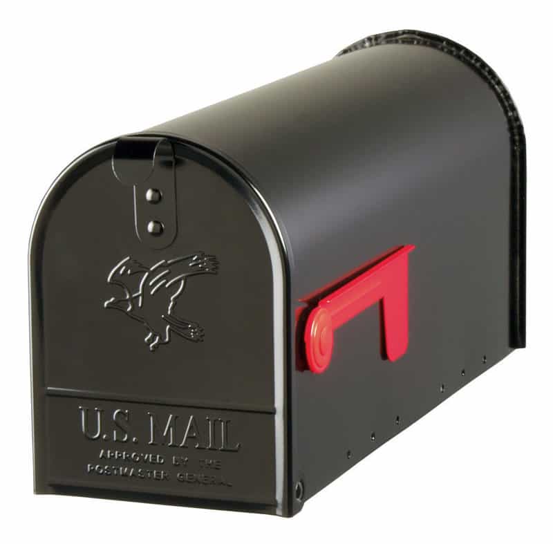 Gibraltar Mailboxes Elite Post Mounted Black Mailbox 67/8 in. W x 83/