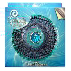 Spinfinity Designs Multi-color Stainless Steel 12 in. Crystal Cosmic Mandala Large Outdoor Spinner