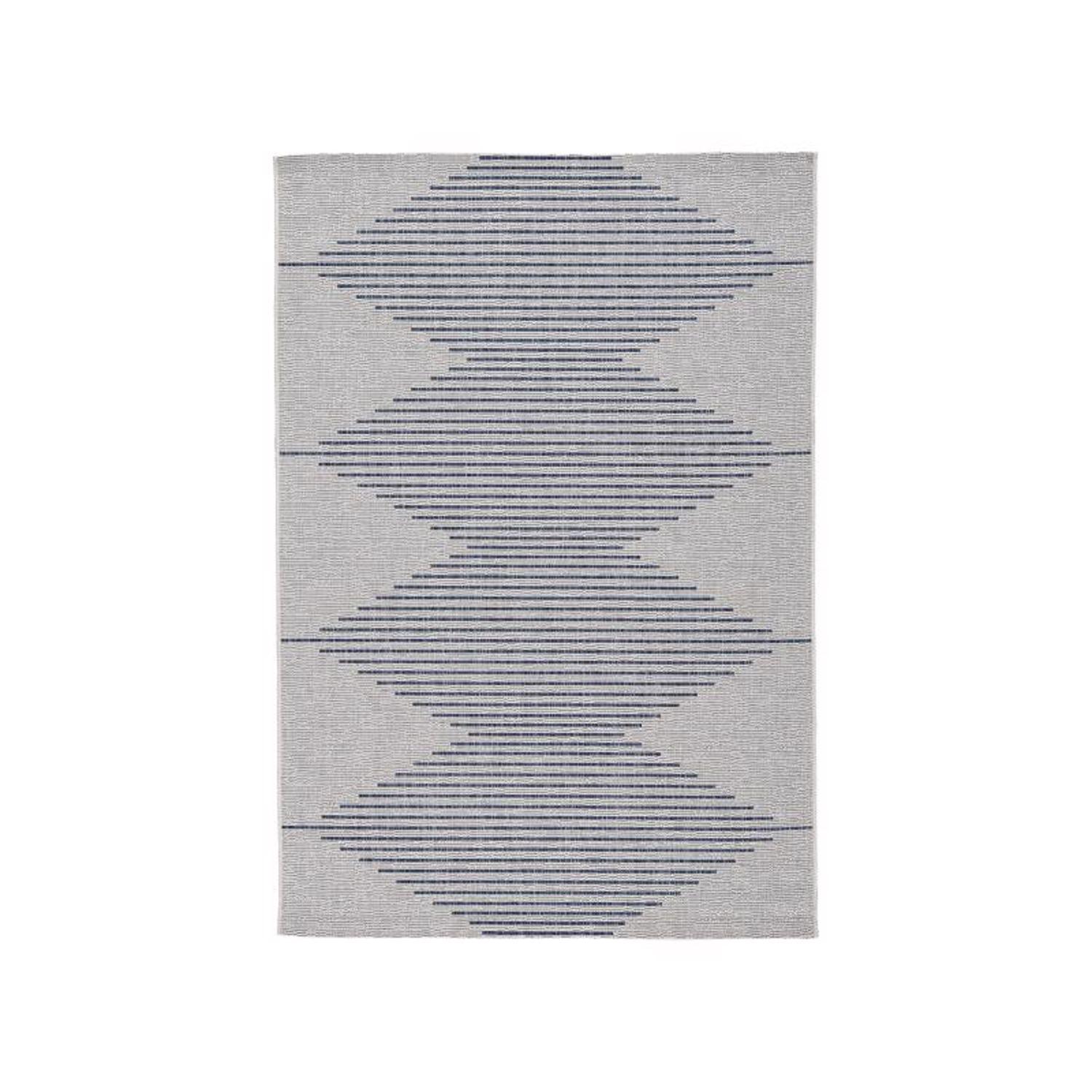 Photos - Area Rug Ashley Signature Design by  Alverno 94 in. W X 122 in. L Blue/White Geometr 