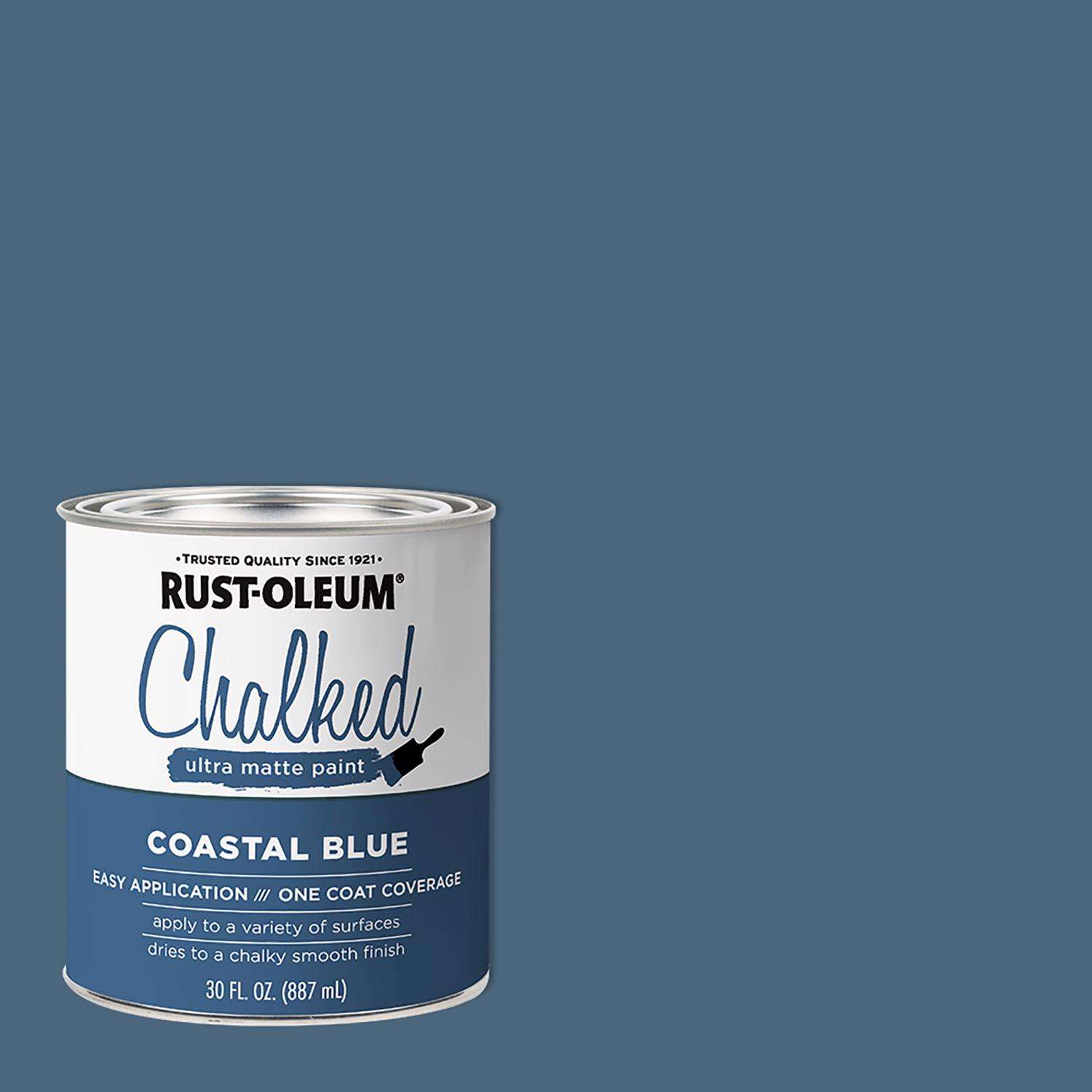 RustOleum Chalked Ultra Matte Coastal Blue WaterBased Chalk Paint 30