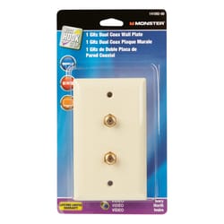 Monster Just Hook It Up Ivory 1 gang Plastic Coaxial Wall Plate 1 pk