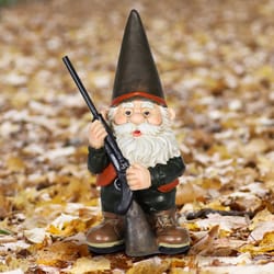 Exhart Multicolored Resin 13 in. H X 5.13 in. L X 7 in. W Hunting Harry Gnome Statue