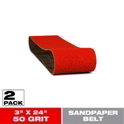 Diablo 24 in. L X 3 in. W 50 Grit Zirconium Oxide Sanding Belt 2 pk