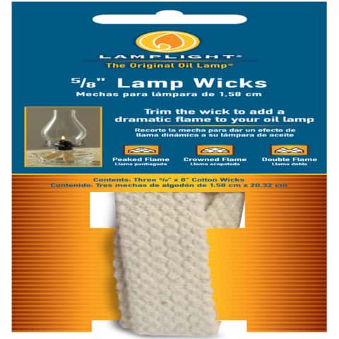 Lamplight Farms 3/4 in. X 8 in. L Flat Wick Shape Cotton Lamp Wick 3 pk -  Ace Hardware