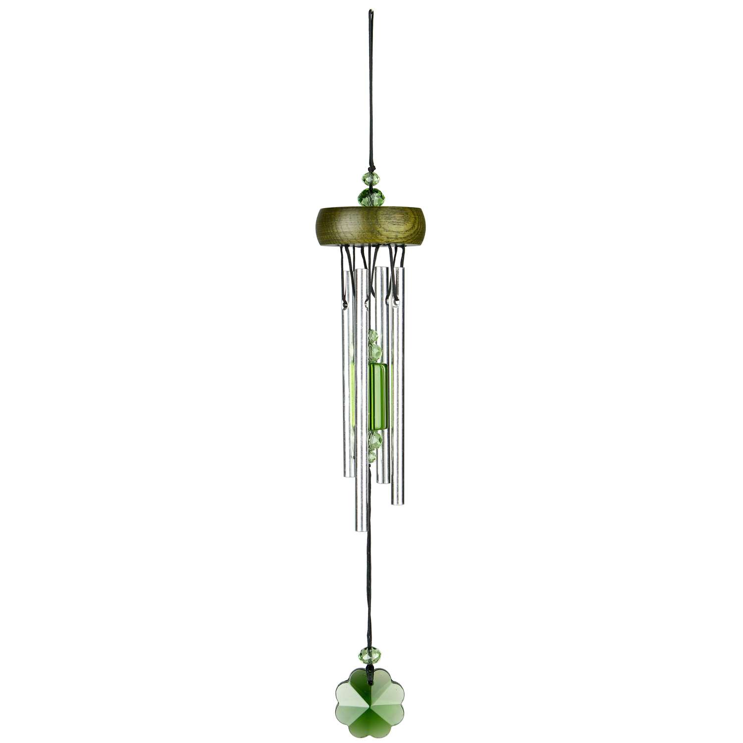 Woodstock Chimes Gem Drop Chime Aluminum/Wood 10 in. Shamrock Wind