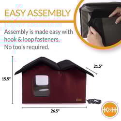 K&H Pet Prodcuts Polyester Cat House Red 15.5 in. H X 26.5 in. W X 21.5 in. D