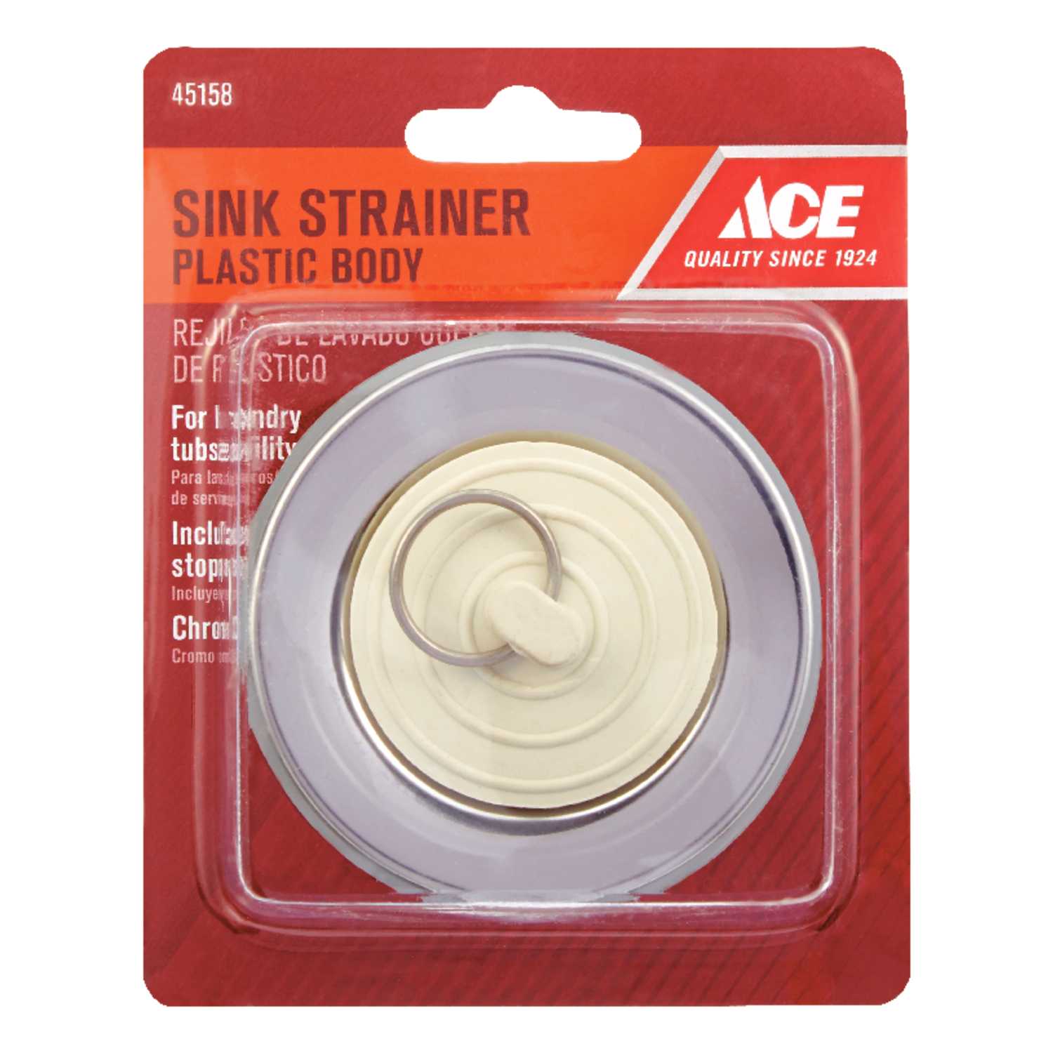 Ace 2 in. Chrome Plastic Laundry Tub Strainer Ace Hardware