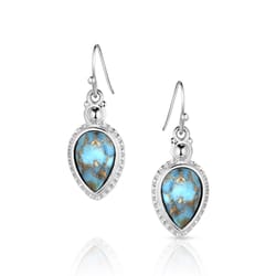Montana Silversmiths Women's Expression of the West Turquoise Silver Earrings Water Resistant