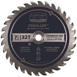 Century Drill & Tool 7-1/4 in. D Steel Combination Saw Blade 32 teeth 1 pc
