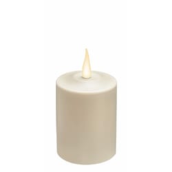 Xodus Innovations White Plastic 4 in. H Pillar Candle