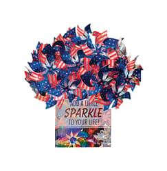 In The Breeze Multicolored Mylar 11 in. H Stars & Stripes Patriotic Pinwheel