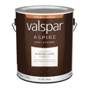 Valspar  Aspire  Semi-Gloss  Basic White  Acrylic Latex  Paint and Primer  1 gal. 