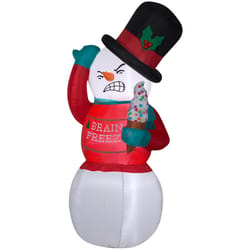 Gemmy LED White Snowman Brain Freeze 72 in. Inflatable
