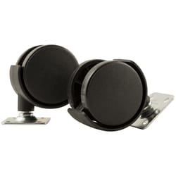 Softtouch 2 in. D Swivel Plastic Twin Caster 110 lb 2 pk