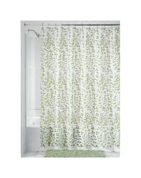 iDesign 72 in. H X 72 in. W Green Vines Shower Curtain PEVA