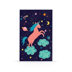 Denik 5 in. W X 8 in. L Sewn Bound Blue Space Unicorn Notebook