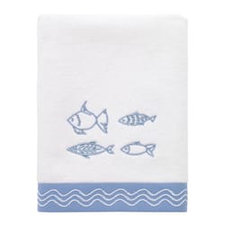 Avanti Linens Blue Fin Bay White Cotton Hand Towel 1 pc
