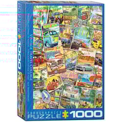 Eurographics Vintage Travel Collage Jigsaw Puzzles Multicolored 1000 pc