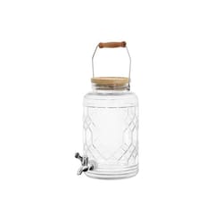 Plastic Drink Dispenser with Leak-Proof Spigot Clear Rectangular Mason Jar  Beverage Storage with Filter Screen