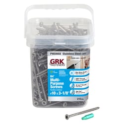 GRK Fasteners R4 No. 10 in. X 3-1/8 in. L Star Flat Head W-Cut Multi-Purpose Screws