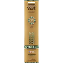 Gonesh Extra Rich Sage Scent Incense Sticks 1 oz Solid 20 pk