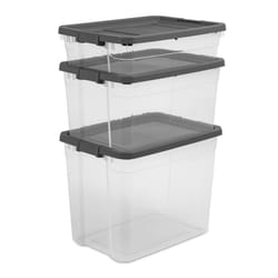 Sterilite 108 qt Clear/Gray Storage Box 19.375 in. H X 25.75 in. W X 18.375 in. D Stackable