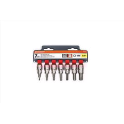 Crescent 3/8 in. X 3/8 in. drive SAE 6 Point Hex Bit Socket Set 7 pc