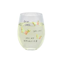 Pavilion Celebrating You 18 oz Clear Glass Stemless Wine Glass