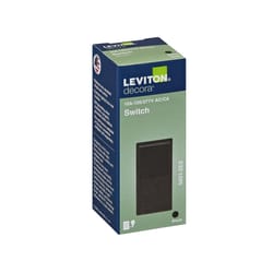 Leviton Decora 15 amps Single Pole Rocker AC Quiet Switch Black 1 pk