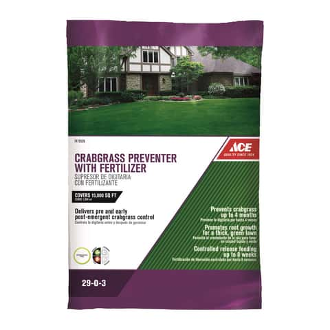 Ace Crabgrass Preventer Lawn Fertilizer For All Grasses 15000 sq