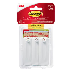 3M Command White Sawtooth Picture Hanger 4 lb 3 pk