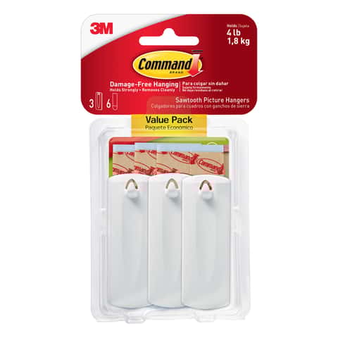 3M Command White Sawtooth Picture Hanger 4 lb 1 pk
