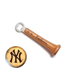 Baseball BBQ Brown Metal/Wood Manual MLB New York Yankees Bottle Opener