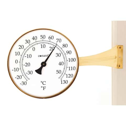 24 inch Thermometer Living Finish Brass