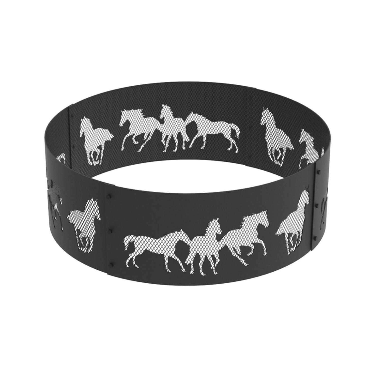 Blue Sky Outdoor Living 12 in. H X 36 in. W Steel Round Horse Fire Ring For Wood Sansujyuku sansujyuku.com