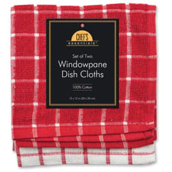 Kane Home Red/White Cotton Windowpane Dish Towel Set 2 pk