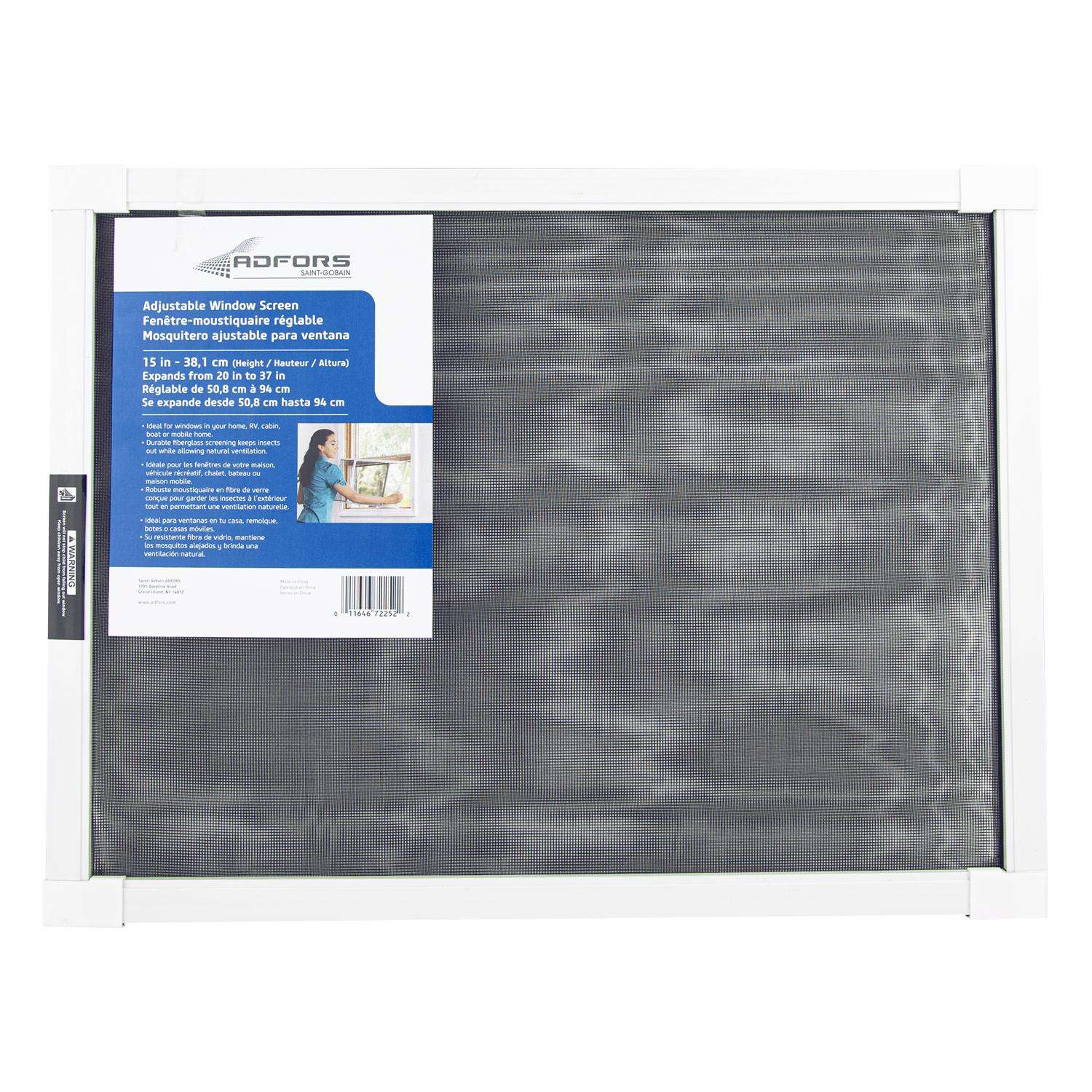 SaintGobain ADFORS 20 37 in. W in. Fiberglass Adjustable Window Screen Ace Hardware